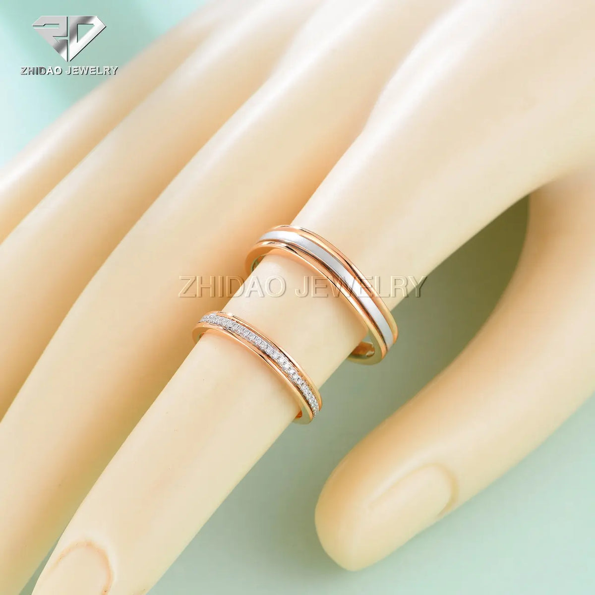 High-end fashion New style 18K pure gold jewelry Two-tone diamond ring for couples Natural Diamond fine jewelry