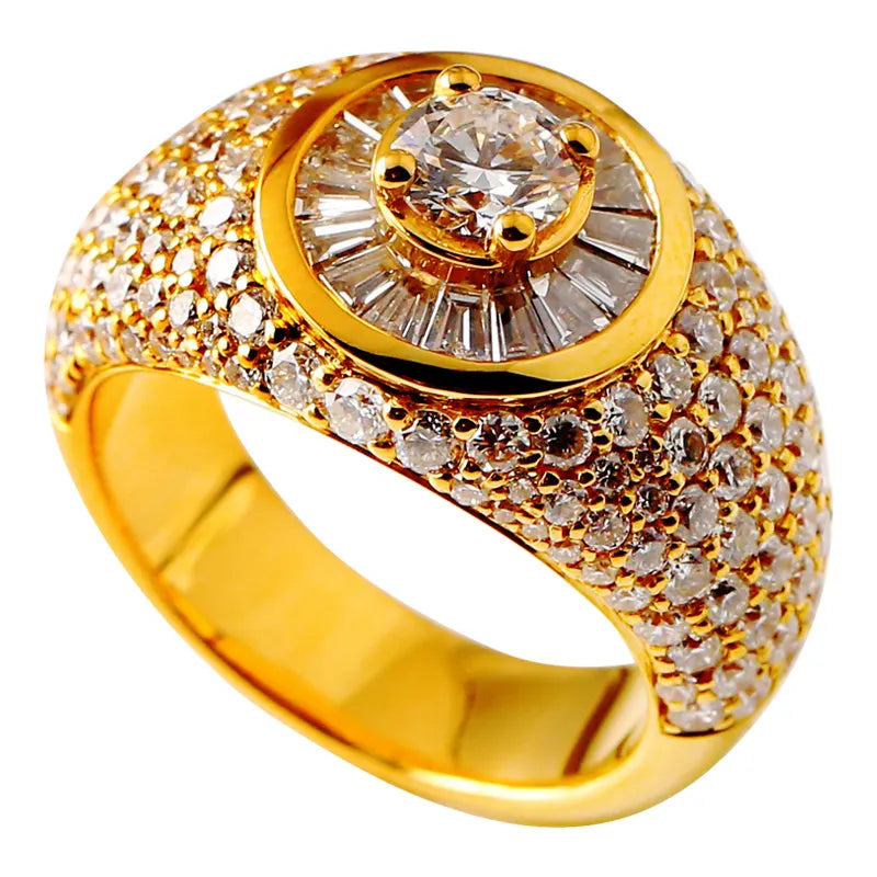 22K gold set diamond ring for men set with real diamond tail ring for women S925 Silver Full Star wedding ring custom